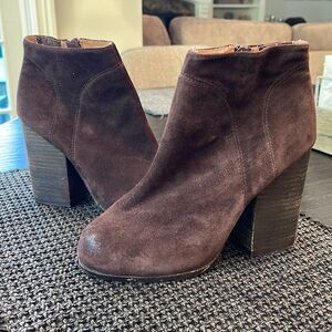 Jeffrey Campbell Hanger Brown Leather Ankle Boots size 7